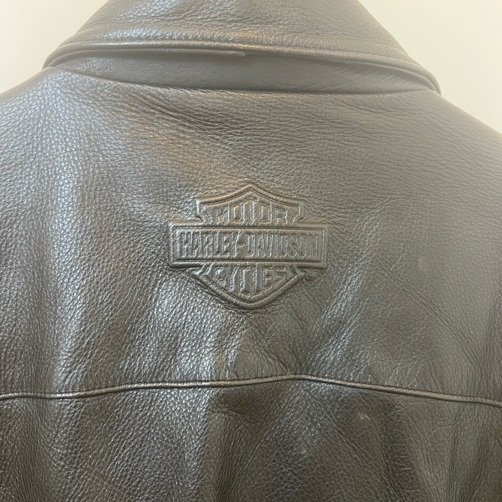 Vintage EUC Harley-Davidson Black Leather Bomber Jacket